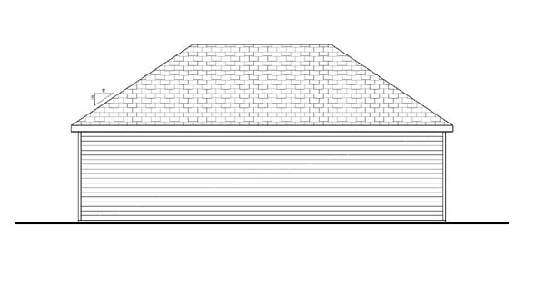 Mediterranean Traditional Rear Elevation of Plan 44148