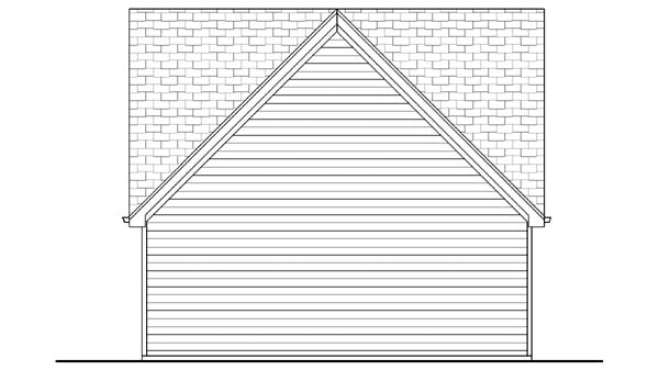 Craftsman Traditional Rear Elevation of Plan 44152