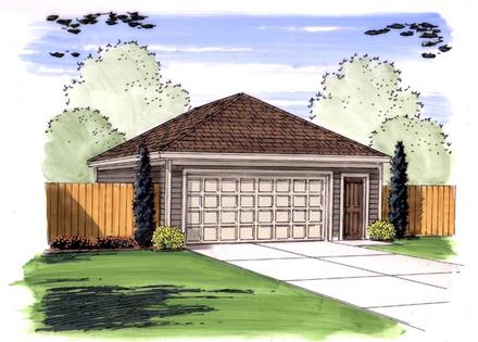 Garage Plan 44158 - 4 Car Garage Elevation