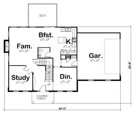 House Plan 44171 First Level Plan