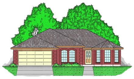 Ranch Southern Traditional Elevation of Plan 44172