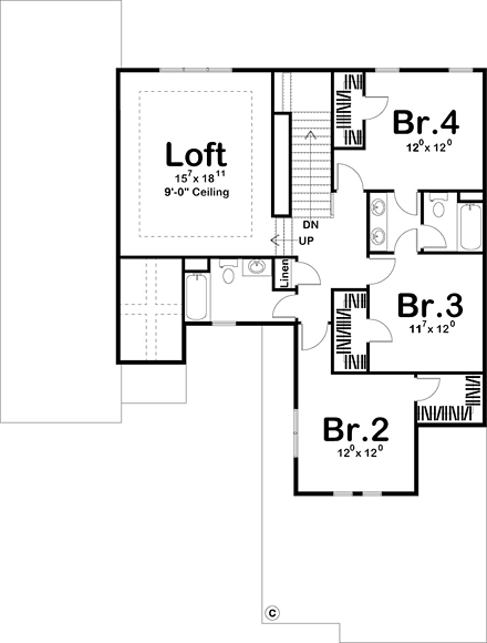 House Plan 44174 First Level Plan