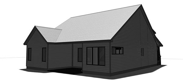 Bungalow Cottage Craftsman Rear Elevation of Plan 44175