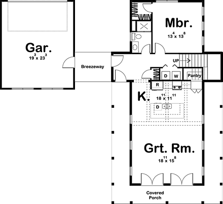 House Plan 44180 First Level Plan