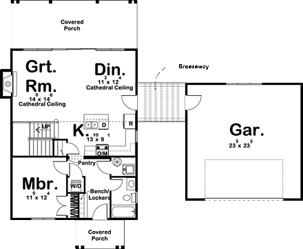House Plan 44181 First Level Plan