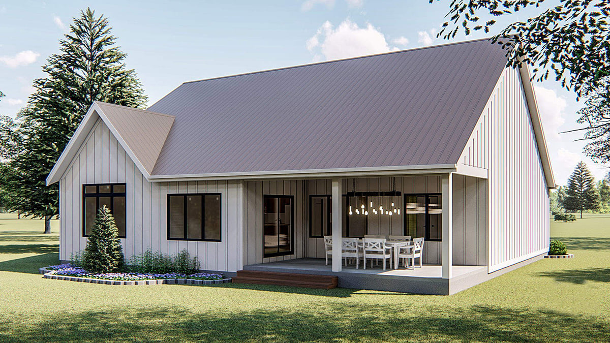 Country Farmhouse Southern Traditional Rear Elevation of Plan 44185