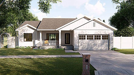 Farmhouse Traditional Elevation of Plan 44188