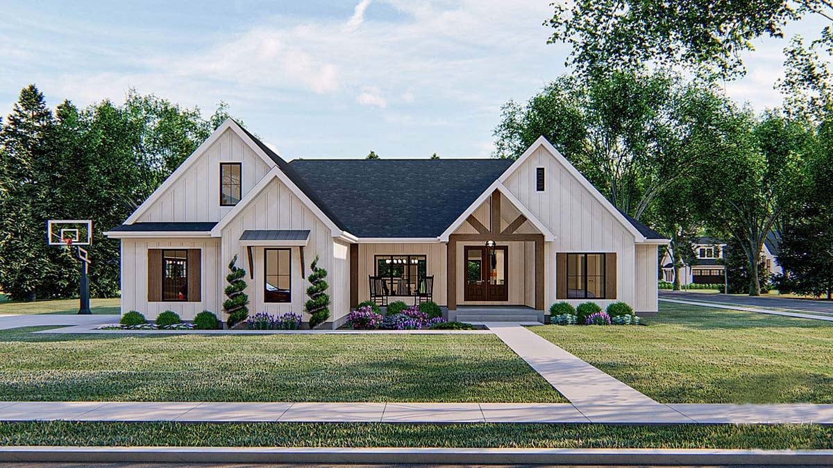 Craftsman, Farmhouse, New American Style, Traditional Plan with 2309 Sq. Ft., 4 Bedrooms, 4 Bathrooms, 2 Car Garage Elevation