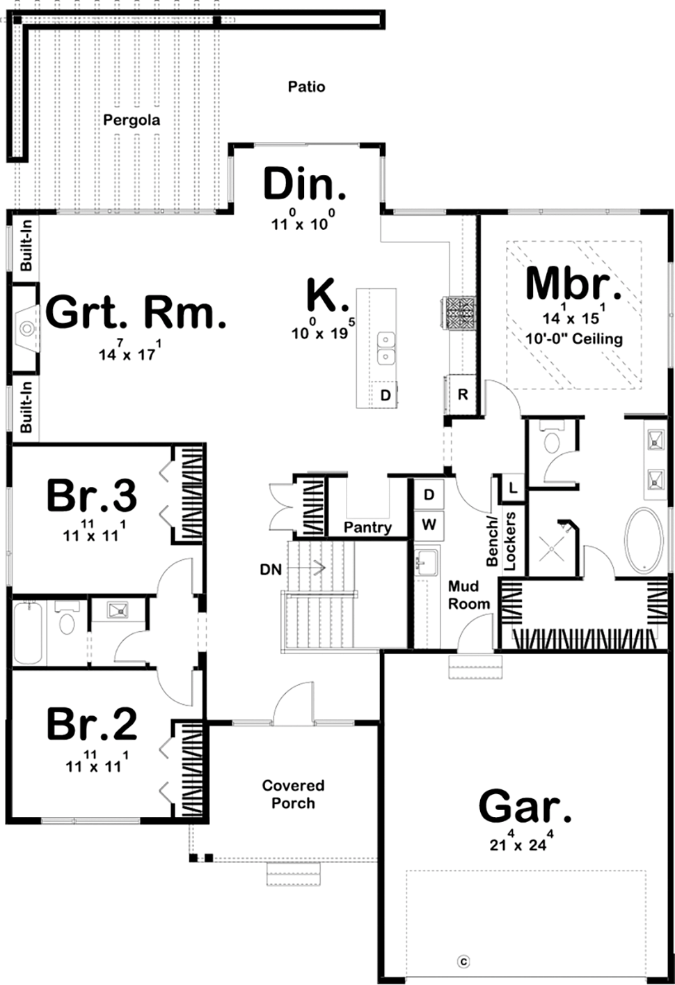 Contemporary Modern Level One of Plan 44210