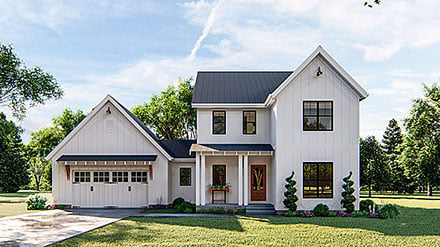 Farmhouse House Plan 44212 with 3 Beds, 3 Baths, 2 Car Garage