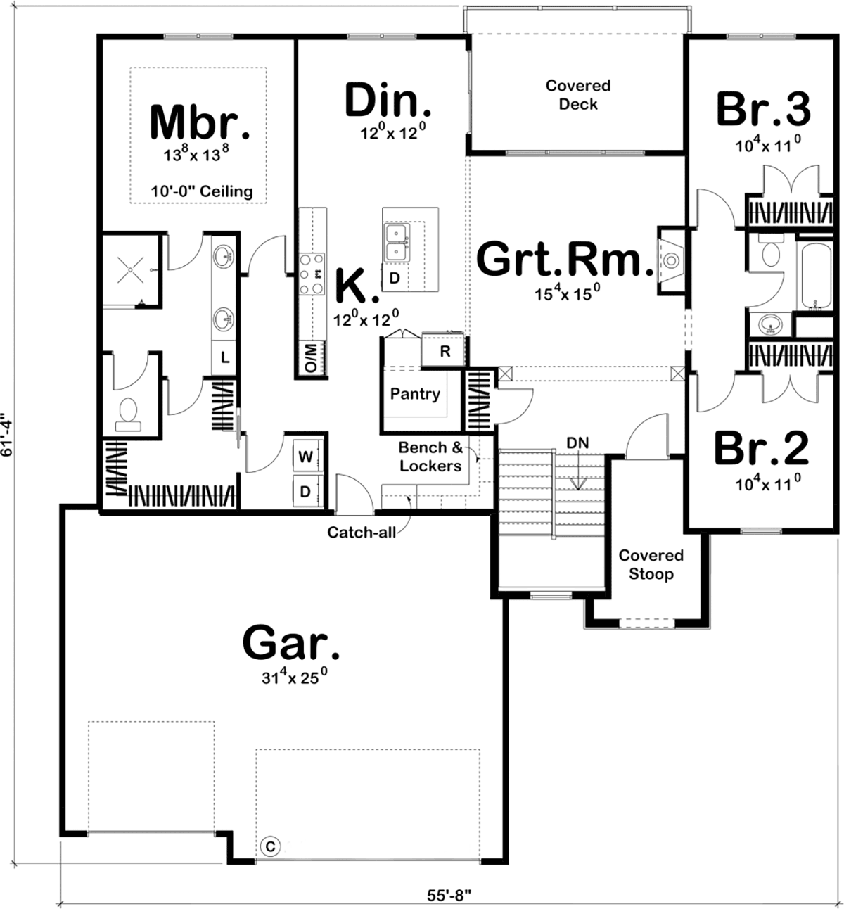 Mediterranean Ranch Level One of Plan 44219