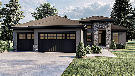 Mediterranean Ranch Elevation of Plan 44219