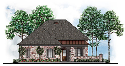 Cottage European Southern Southwest Traditional Elevation of Plan 44305