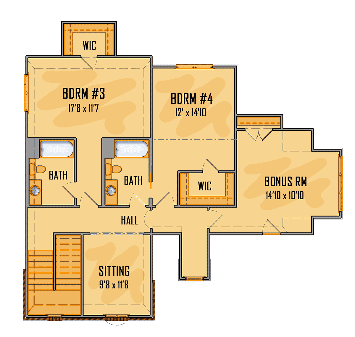 Contemporary Country Southern Traditional Level Two of Plan 44308