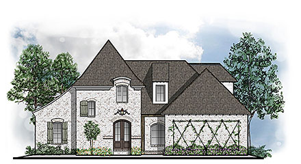 Contemporary Country Southern Traditional Elevation of Plan 44308