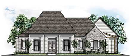 Country European Farmhouse Southern Southwest Traditional Elevation of Plan 44315