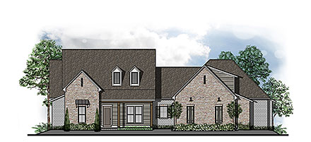 Country Farmhouse Southern Southwest Traditional Elevation of Plan 44317