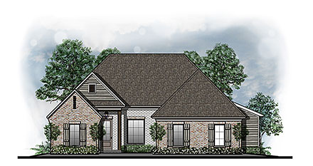 Country European Farmhouse Southern Southwest Traditional Elevation of Plan 44318