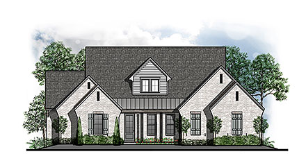 Country Farmhouse Southern Southwest Traditional Elevation of Plan 44320