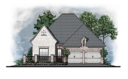 Country European Southern Southwest Traditional Elevation of Plan 44322