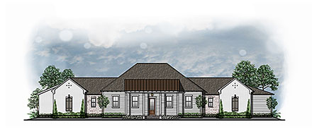 Country European Farmhouse Southern Southwest Traditional Elevation of Plan 44323