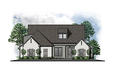 Country Farmhouse Southern Southwest Traditional Elevation of Plan 44324