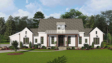 Country Farmhouse Southern Traditional Elevation of Plan 44327