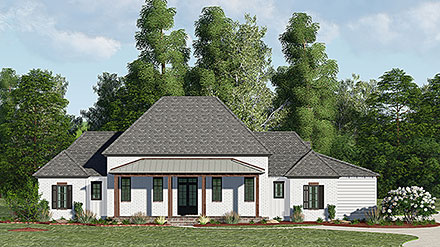 Country Farmhouse Southern Southwest Traditional Elevation of Plan 44329