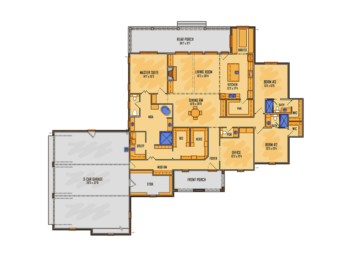 House Plan 44331 Level One