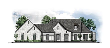 Contemporary Country European Southern Southwest Traditional Elevation of Plan 44331