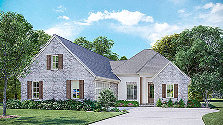Country European Farmhouse Southern Southwest Traditional Elevation of Plan 44334