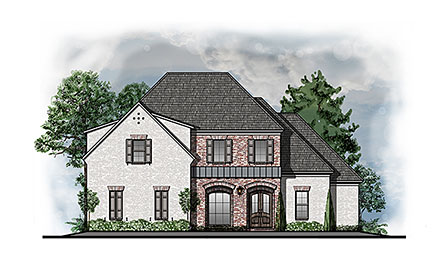 Cottage European Southern Southwest Traditional Elevation of Plan 44336