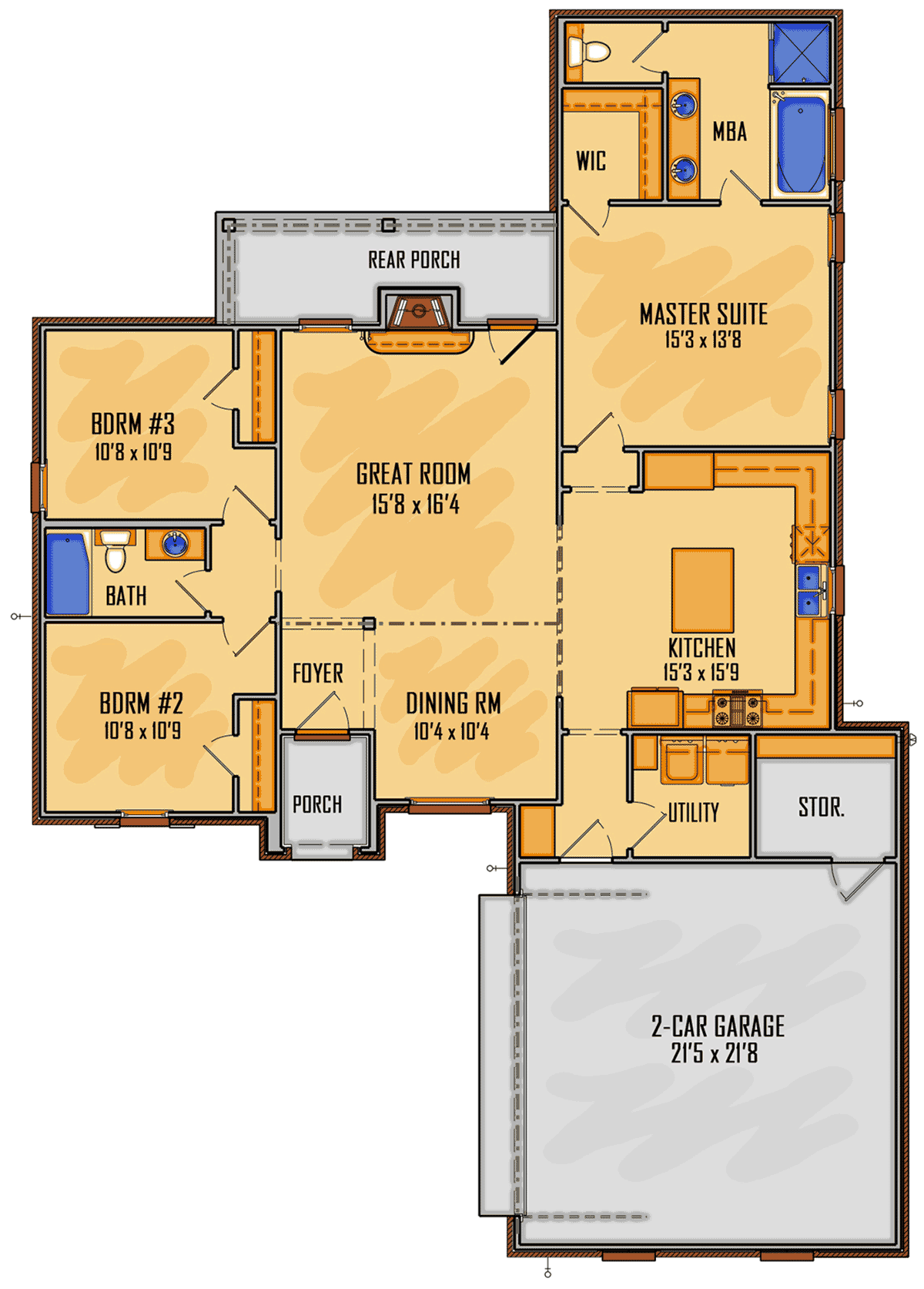 Country European Southern Southwest Traditional Level One of Plan 44337