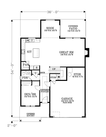 House Plan 44401 First Level Plan