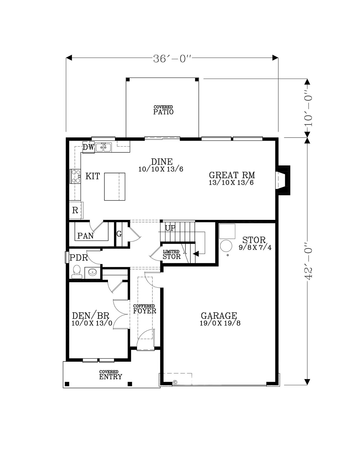 Craftsman Traditional Level One of Plan 44402