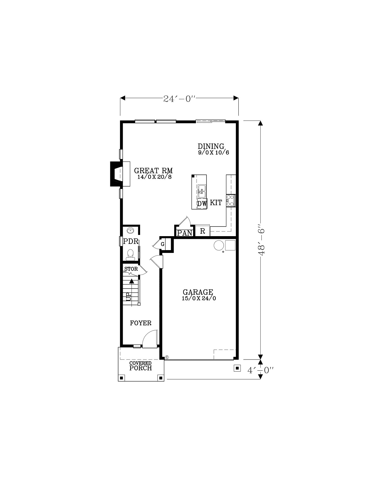 Craftsman Traditional Level One of Plan 44403