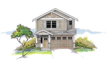 Craftsman Traditional Elevation of Plan 44403