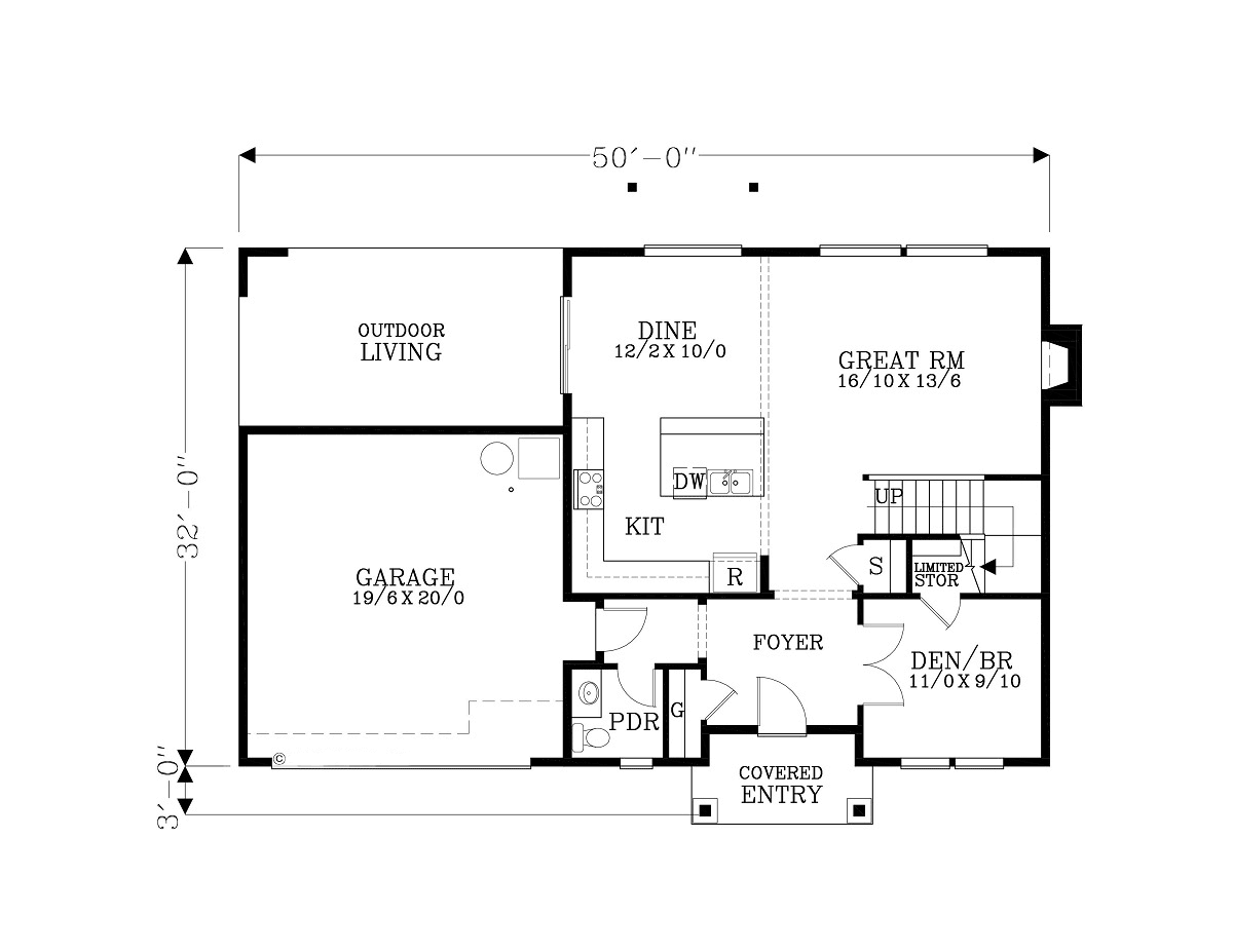 Craftsman Traditional Level One of Plan 44405