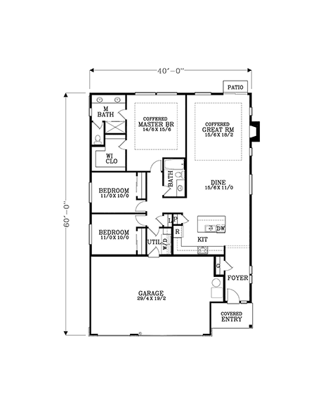 House Plan 44406 First Level Plan