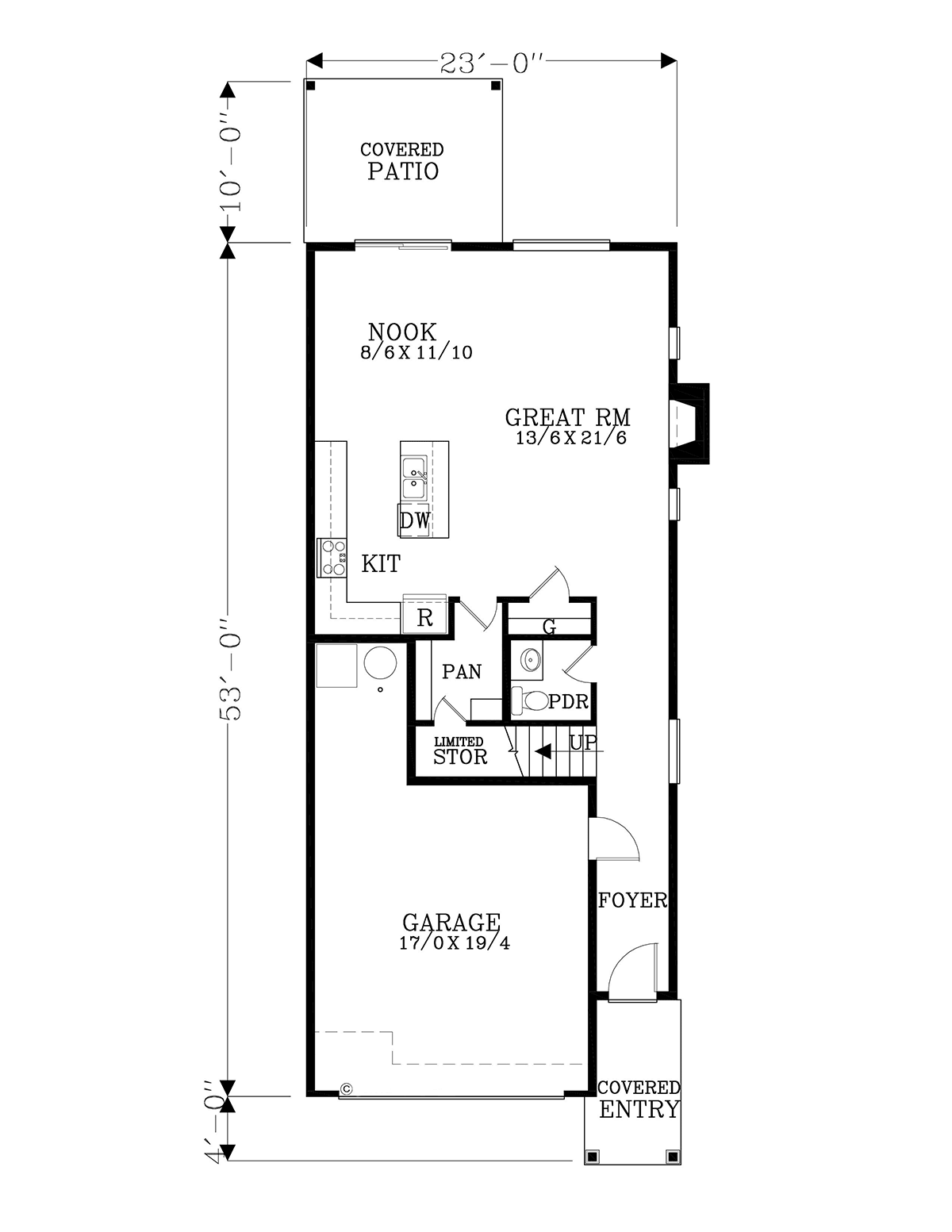 Craftsman Traditional Level One of Plan 44407