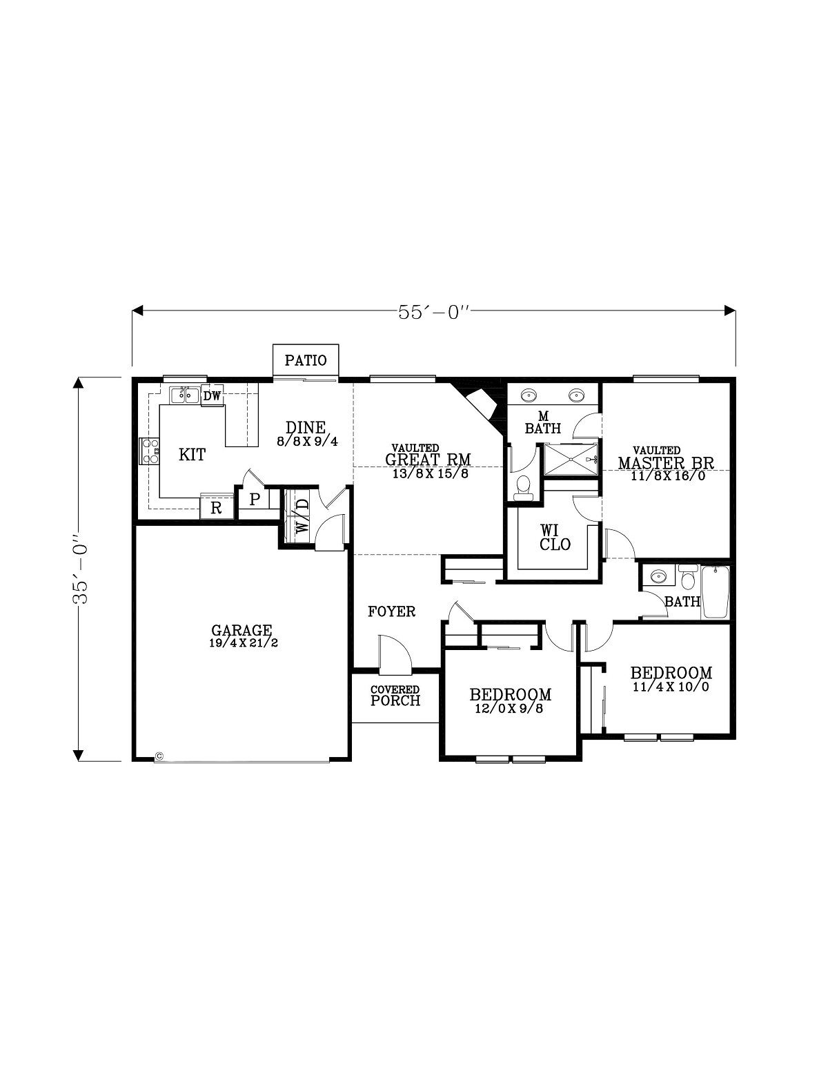Craftsman Ranch Traditional Level One of Plan 44408