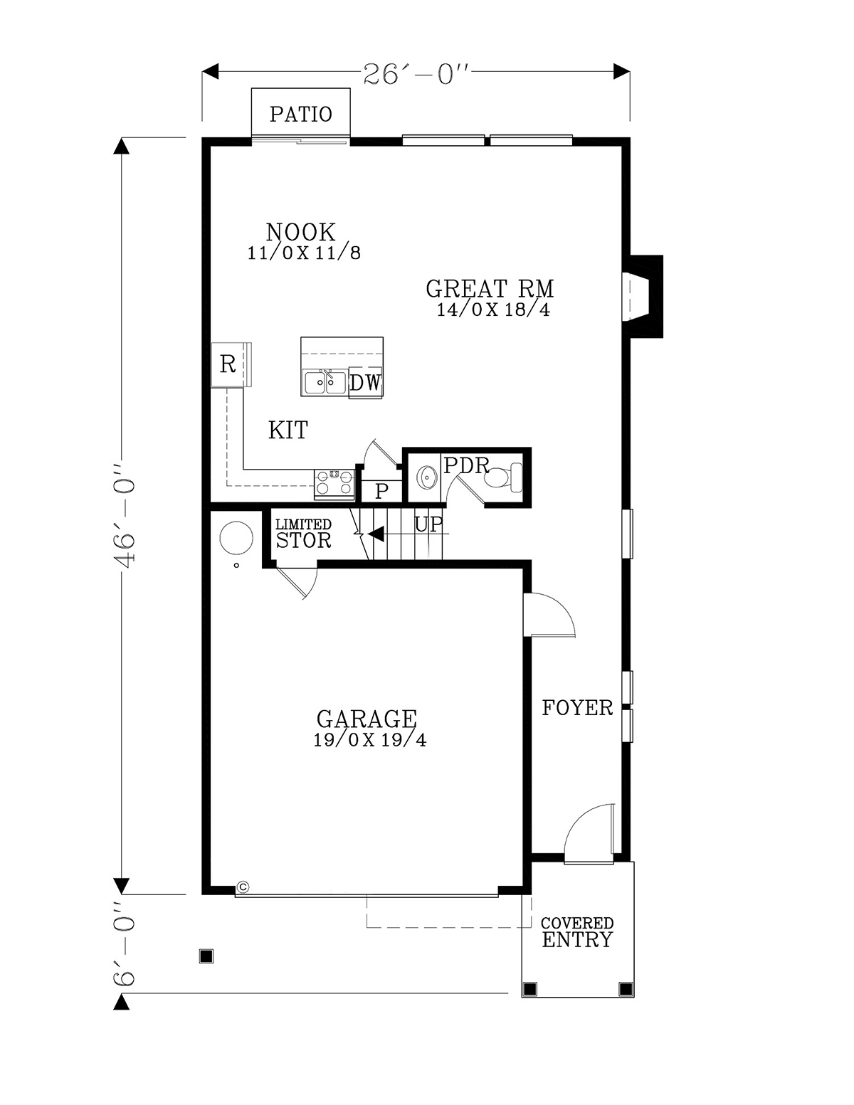 Craftsman Traditional Level One of Plan 44411