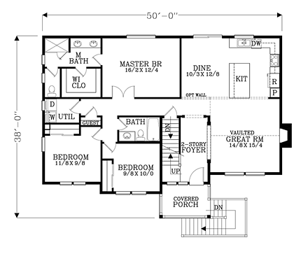 House Plan 44500 First Level Plan