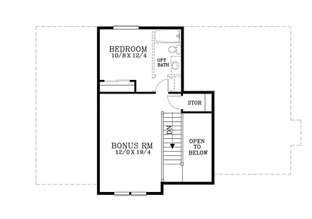 House Plan 44500 Second Level Plan