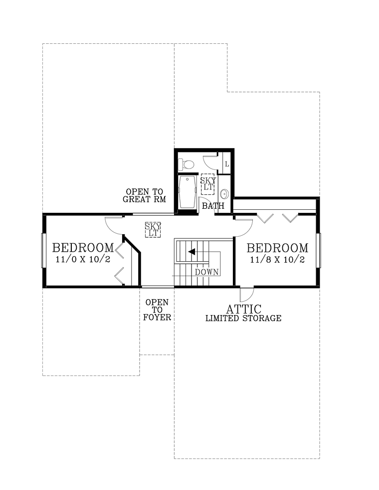 Craftsman Traditional Level Two of Plan 44505