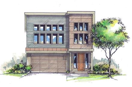 Contemporary Modern Elevation of Plan 44506