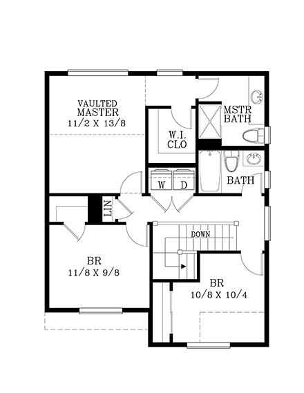 House Plan 44507 Second Level Plan