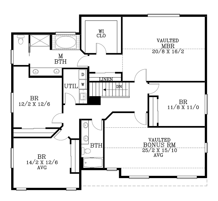 Cottage Country Craftsman Southern Traditional Level Two of Plan 44508