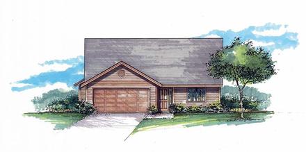 Ranch Traditional Elevation of Plan 44512