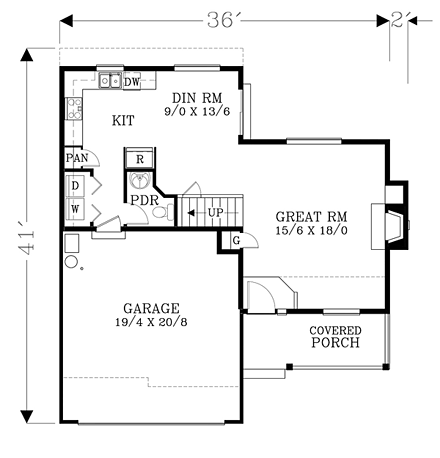 House Plan 44514 First Level Plan